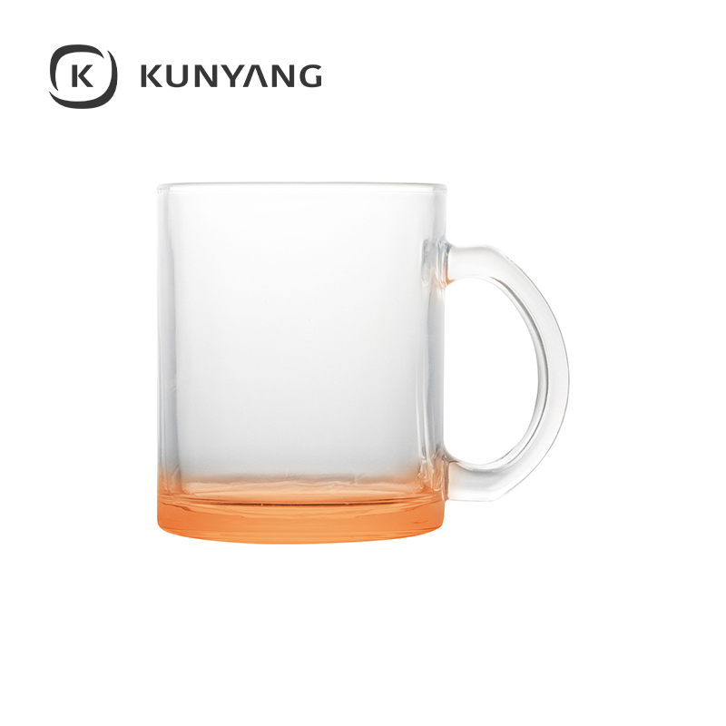 11oz Clear Glass Mugs Orange
