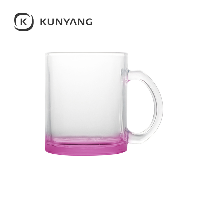 11oz Clear Glass Mugs Purple