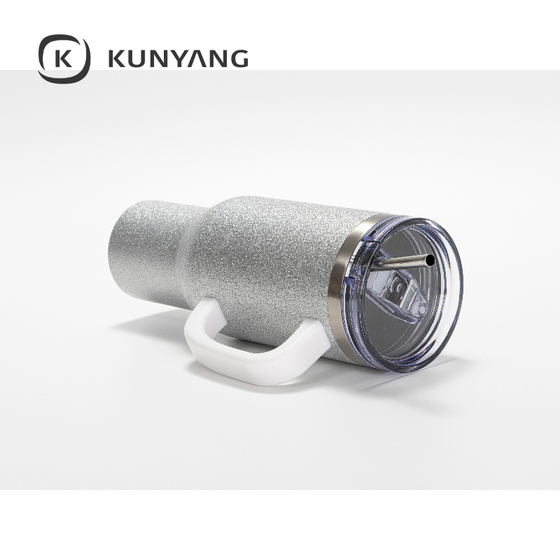 Stainless Steel Handled Travel Tumbler Silver