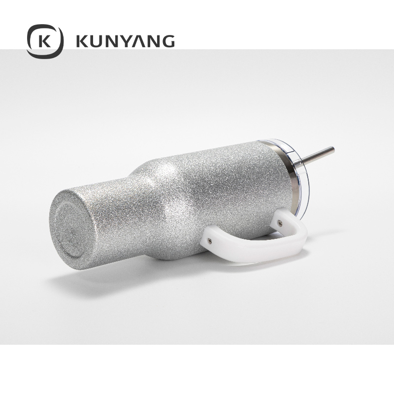 Stainless Steel Handled Travel Tumbler Silver
