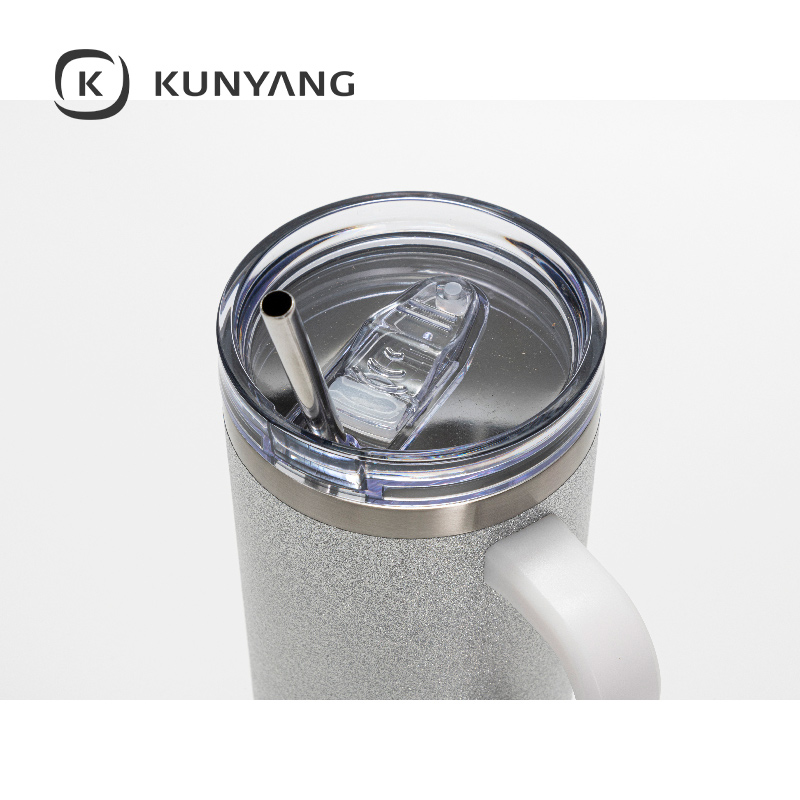 Stainless Steel Handled Travel Tumbler Silver