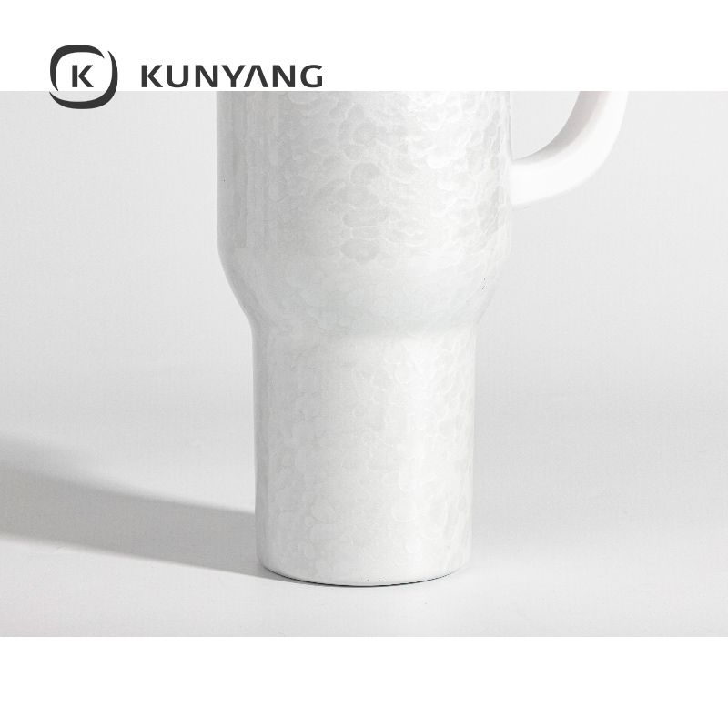 White Handle Puffy Cloud Stainless Steel Travel Tumbler with Lid & Straw White
