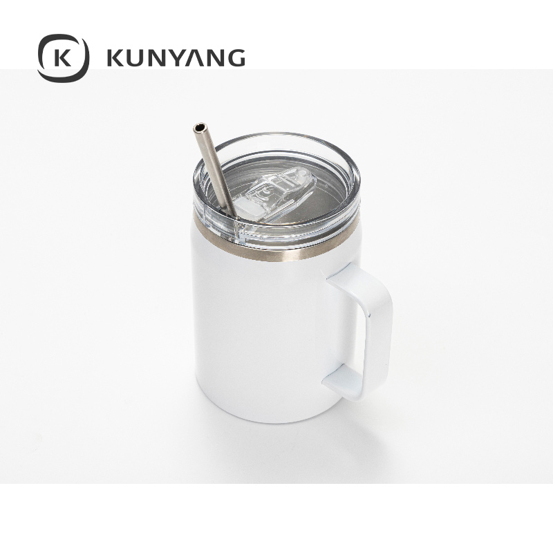 430oz/900ml Stainless Steel Tumbler with Soft Grip Handle