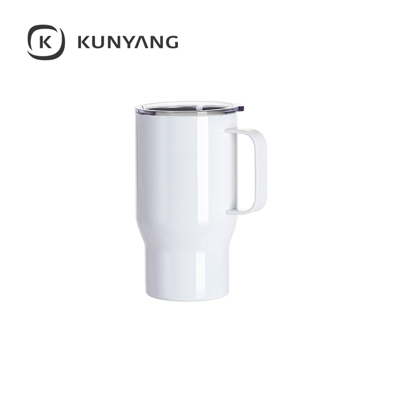 Stainless Steel Travel Tumbler with Clear Flat Lid