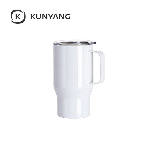 Stainless Steel Travel Tumbler with Clear Flat Lid