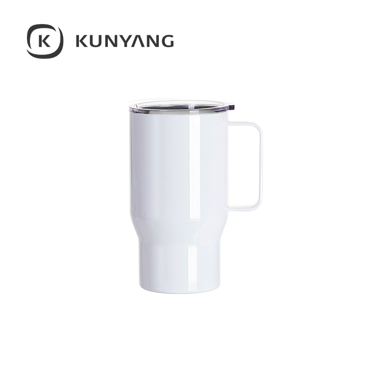 Stainless Steel Travel Tumbler with Clear Flat Lid