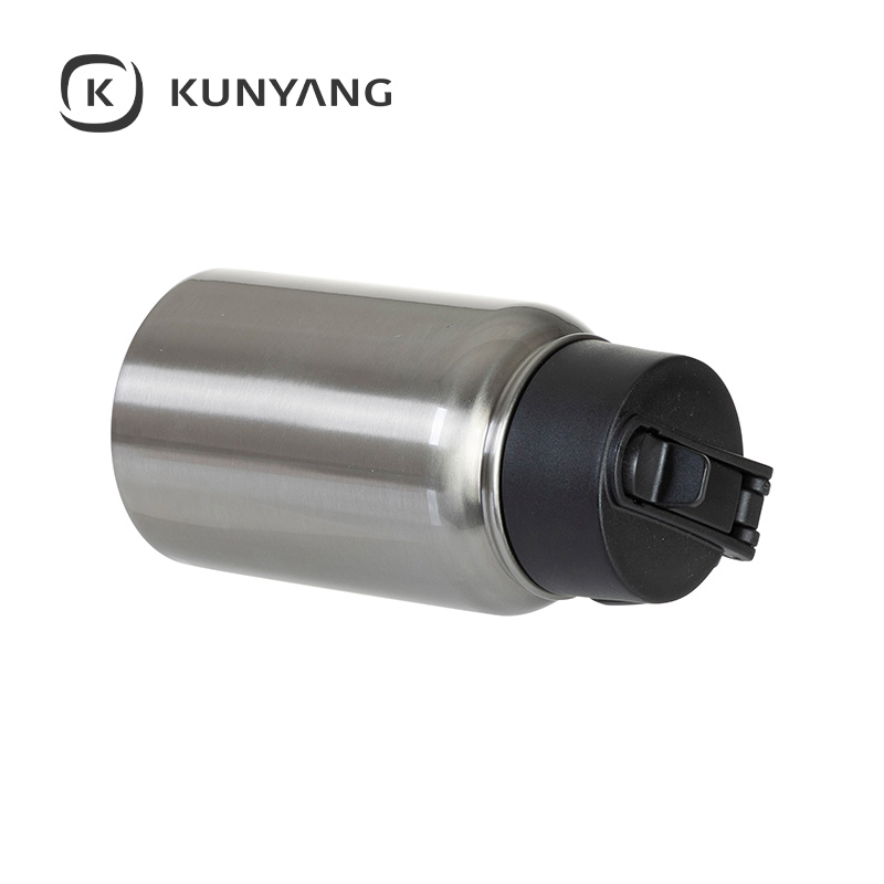 Stainless Steel water Bottle w/Wide Mouth Straw & Portable Lid