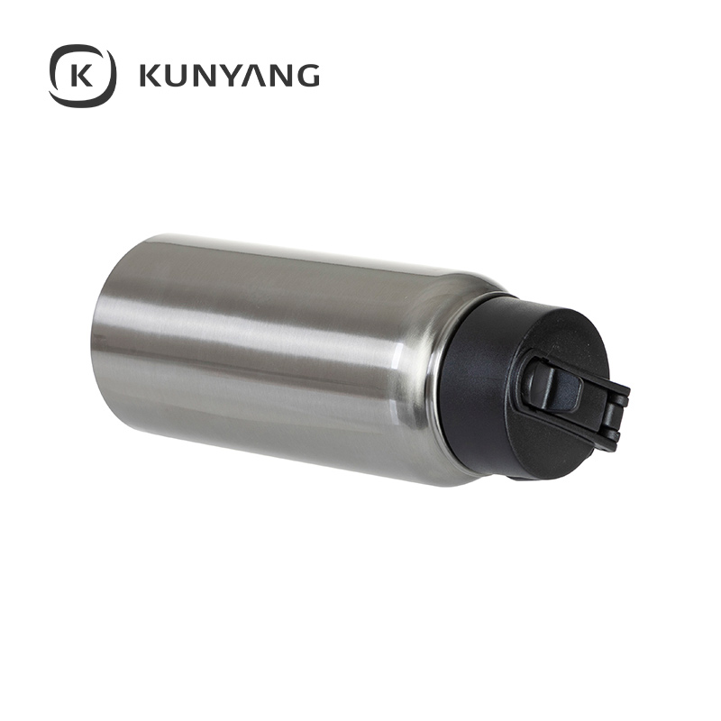 Stainless Steel water Bottle w/Wide Mouth Straw & Portable Lid