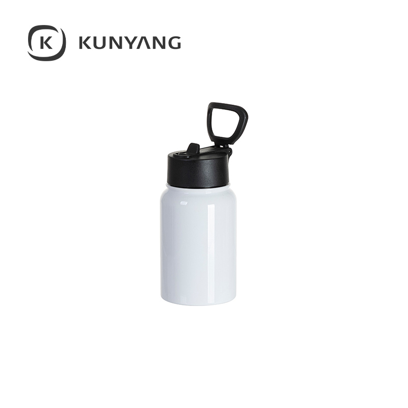 Stainless Steel water Bottle w/Wide Mouth Straw & Portable Lid