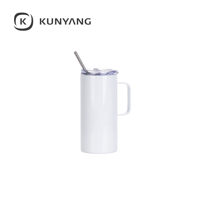 Stainless Steel Tumbler with Straw & Lid