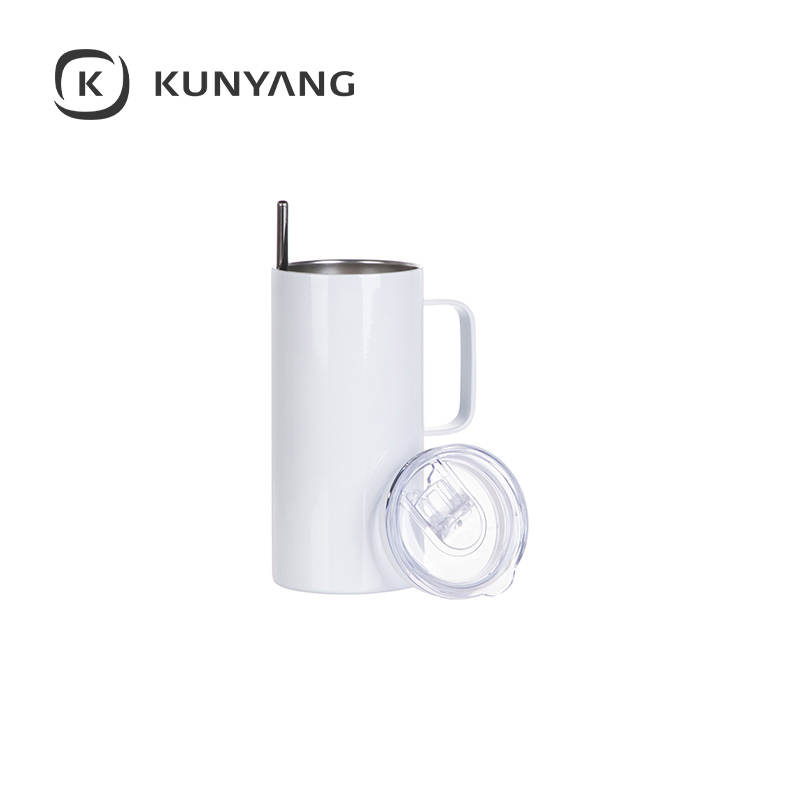 Stainless Steel Tumbler with Straw & Lid