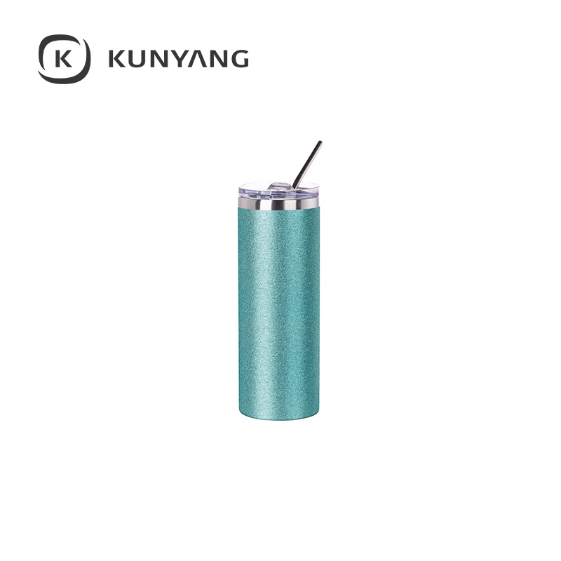 20oz/600ml Glitter Sparkling Stainless Steel Tumbler Light Blue