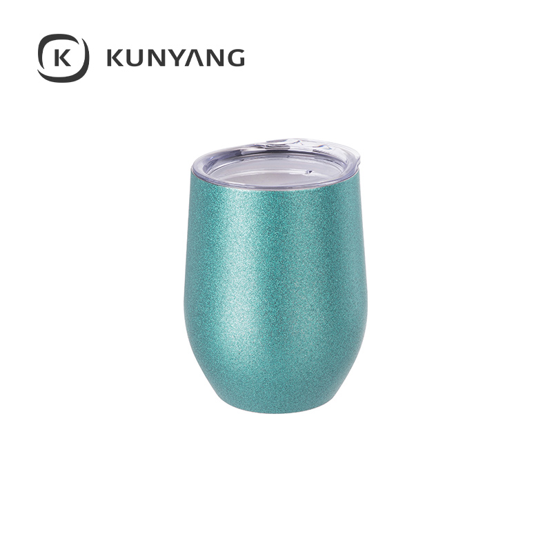 12oz/360ml Stainless Steel Stemless Cup w/Lid Blue
