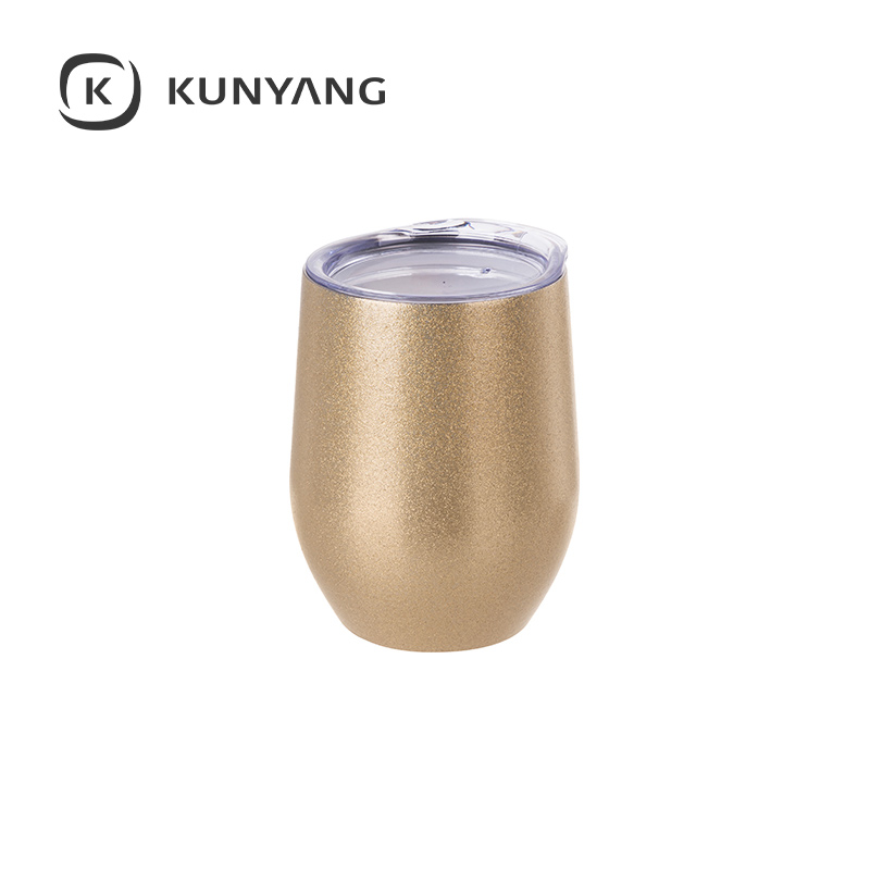 12oz/360ml Stainless Steel Stemless Cup w/Lid Gold