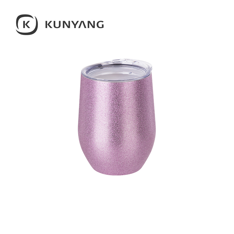 12oz/360ml Stainless Steel Stemless Cup w/Lid Pink