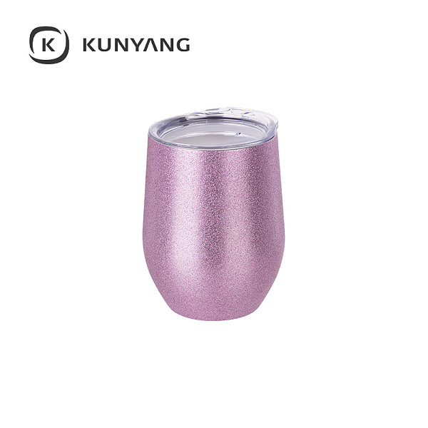 12oz/360ml Stainless Steel Stemless Cup w/Lid Pink