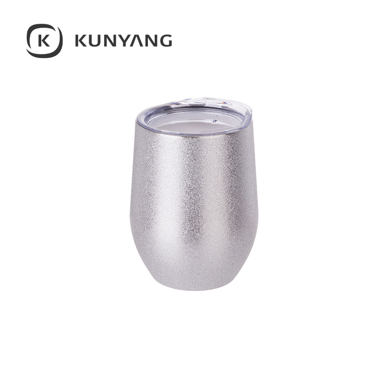 12oz/360ml Stainless Steel Stemless Cup w/Lid Silver