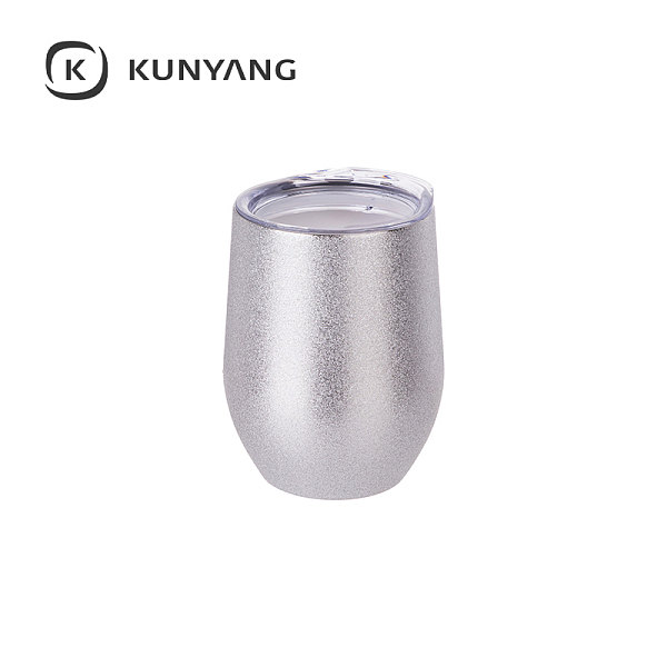 12oz/360ml Stainless Steel Stemless Cup w/Lid Silver