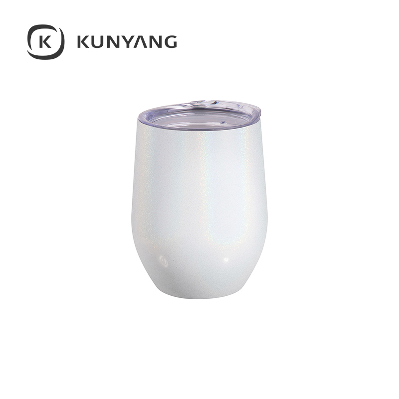 12oz/360ml Stainless Steel Stemless Cup w/Lid White