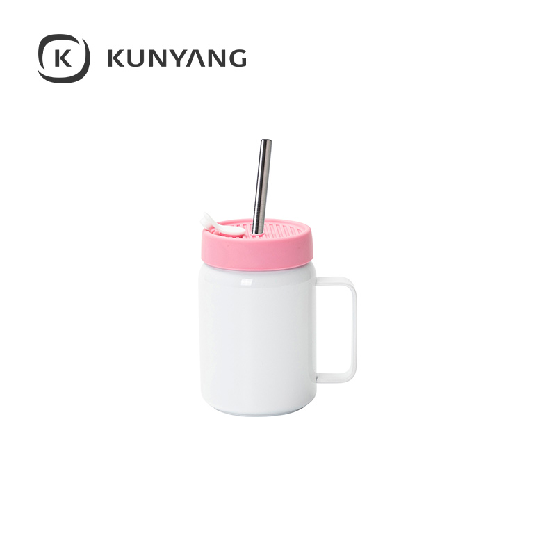 16oz/480ml Stainless Steel Mason Jar Pink