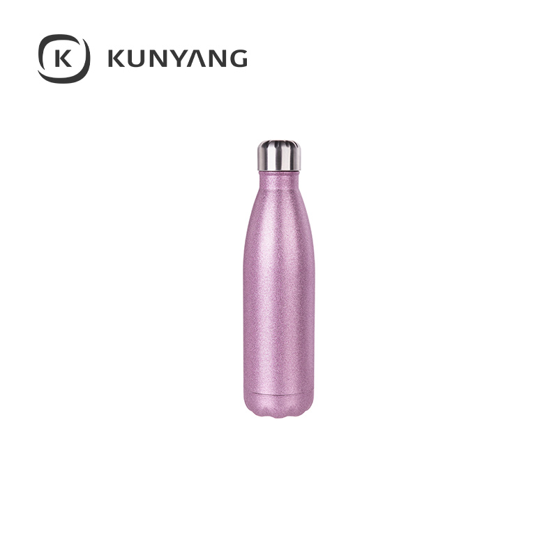 17oz/500ml Stainless Steel Cola Shaped Bottle w/Lid Pink
