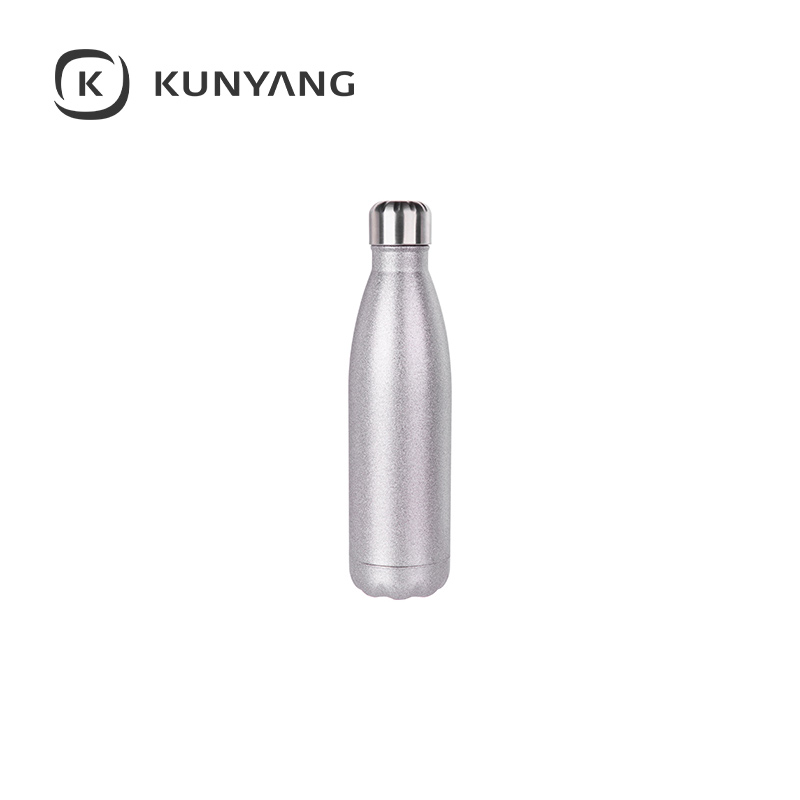 17oz/500ml Stainless Steel Cola Shaped Bottle w/Lid Silver