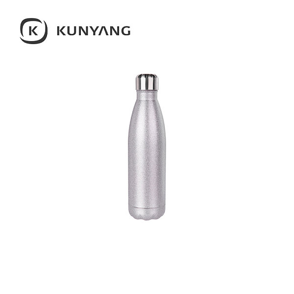 17oz/500ml Stainless Steel Cola Shaped Bottle w/Lid Silver