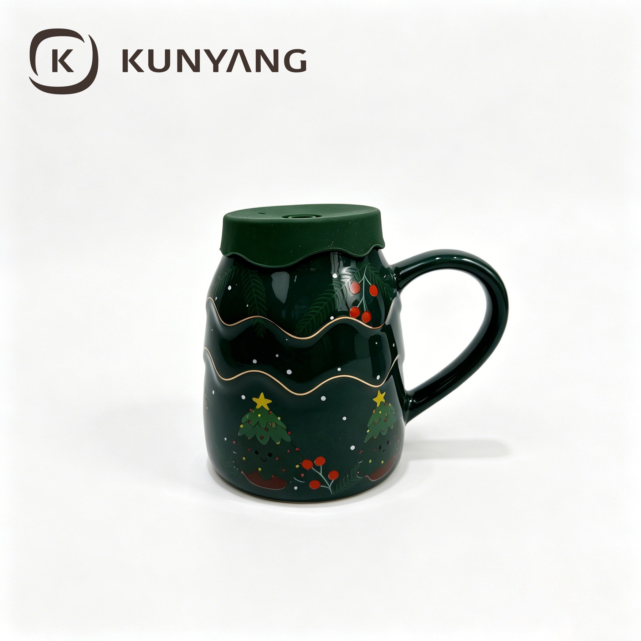 Festive Gingerbread Man Christmas Mug Set - Cute Red & Green Coffee Cup