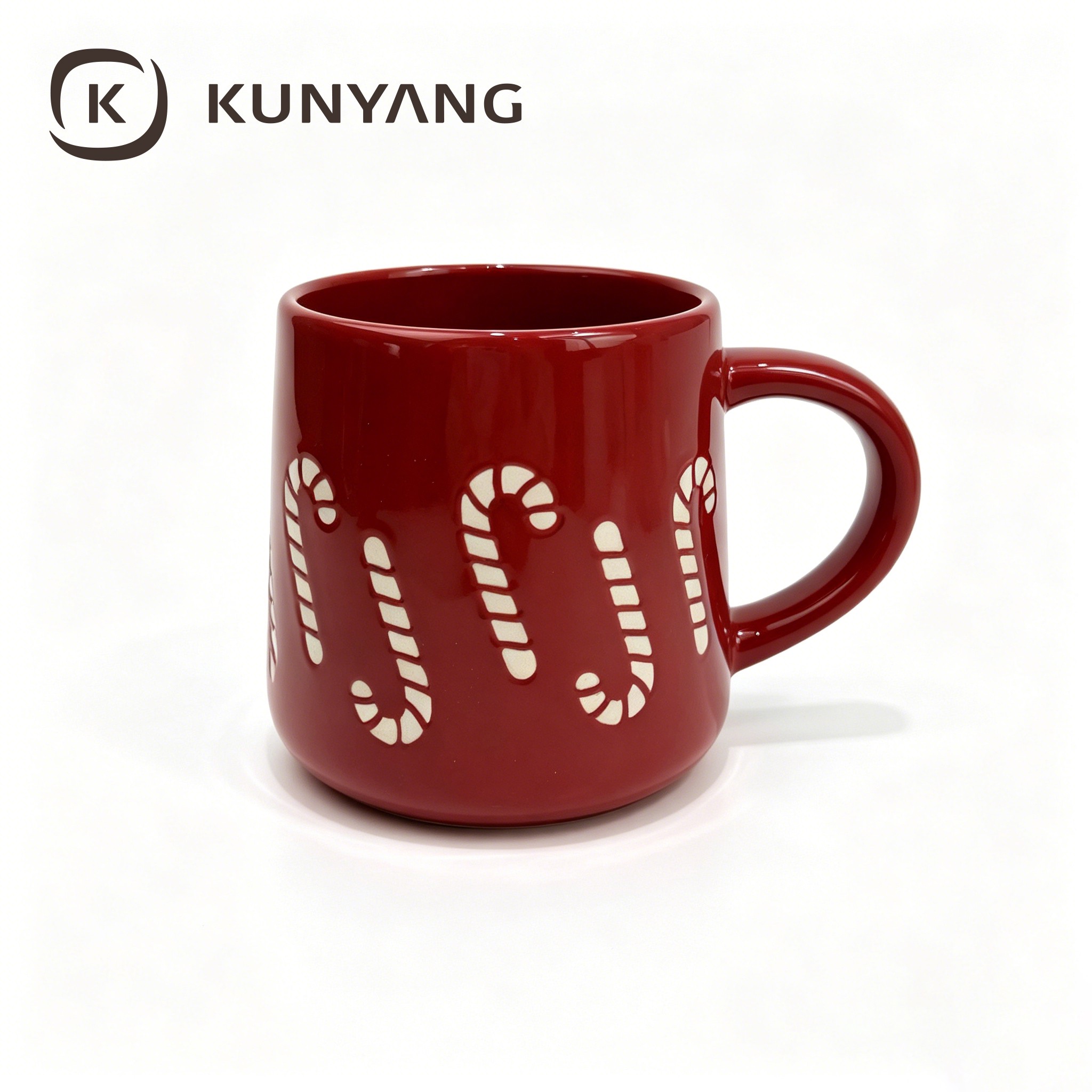 Red Christmas-themed mug