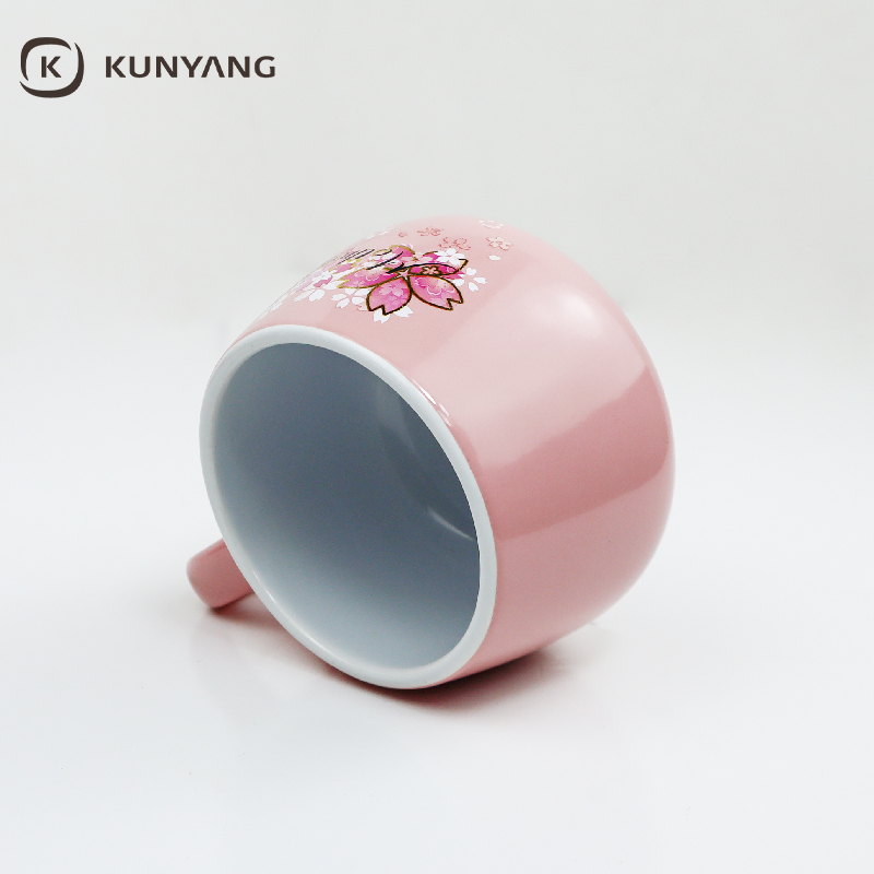 Mother's Day Pink Sakura Floral Round Ceramic Mug