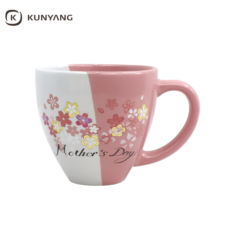 Custom Mother's Day Mommy Floral Split Two-Tone Ceramic Mug