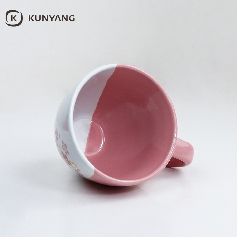 Custom Mother's Day Mommy Floral Split Two-Tone Ceramic Mug