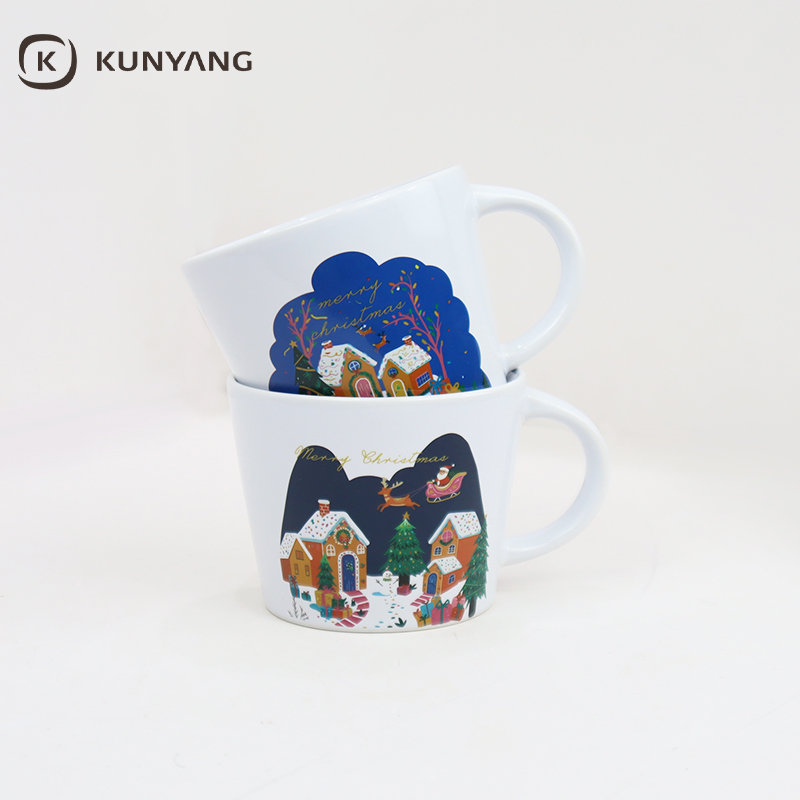 Custom Christmas Snow Village Printed Ceramic Mug