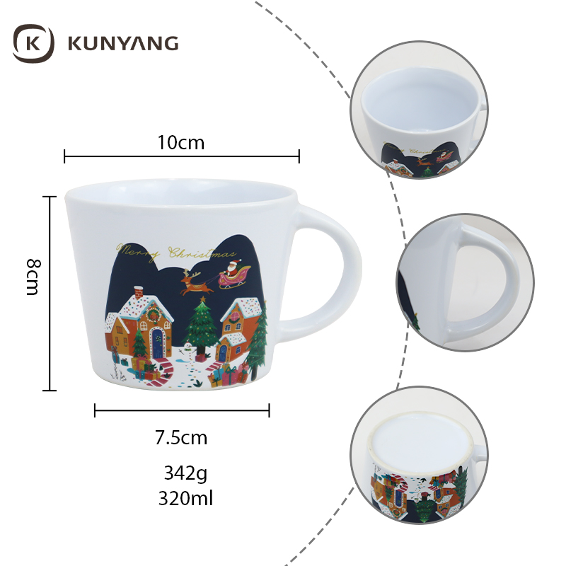 Custom Christmas Snow Village Printed Ceramic Mug