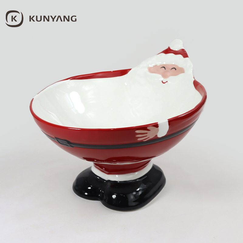 Christmas Santa Shaped Ceramic Cup & Bowl