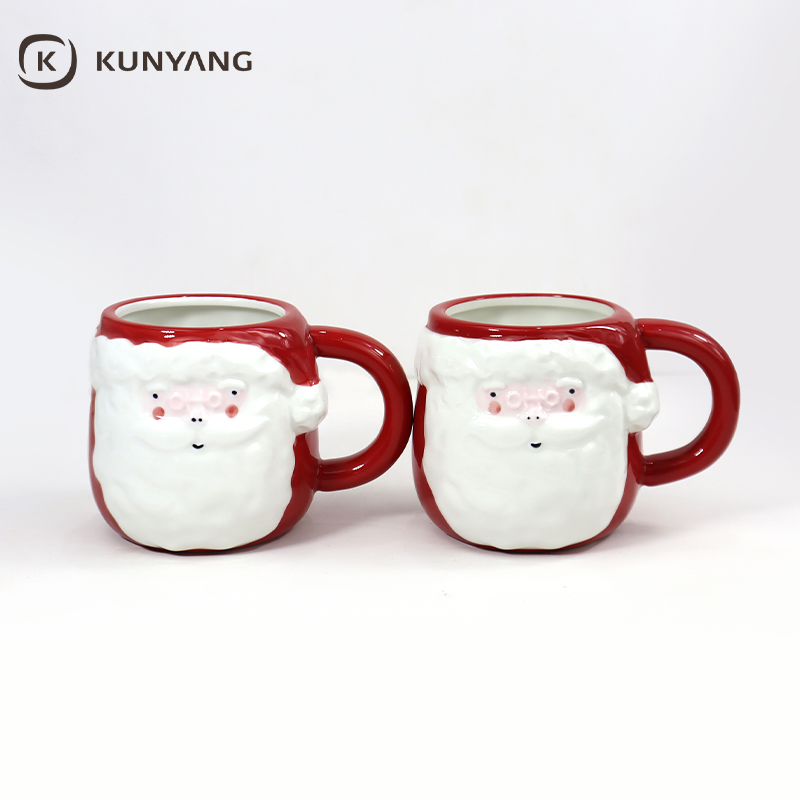 Christmas Santa Shaped Ceramic Cup & Bowl