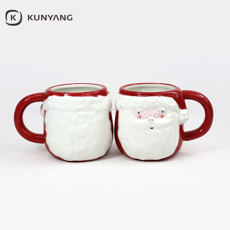 Christmas Santa Shaped Ceramic Cup & Bowl