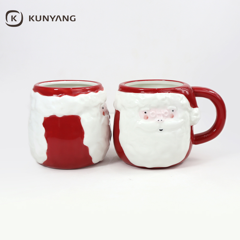 Christmas Santa Shaped Ceramic Cup & Bowl