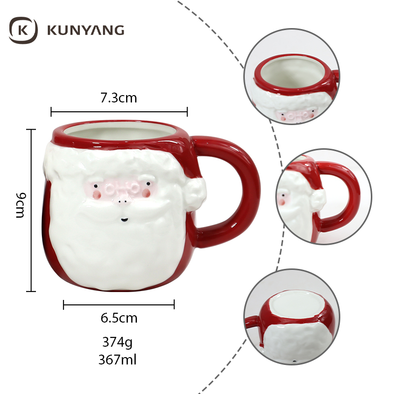Christmas Santa Shaped Ceramic Cup & Bowl