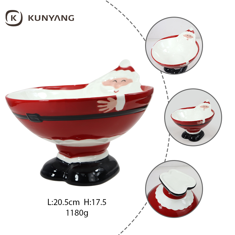 Christmas Santa Shaped Ceramic Cup & Bowl