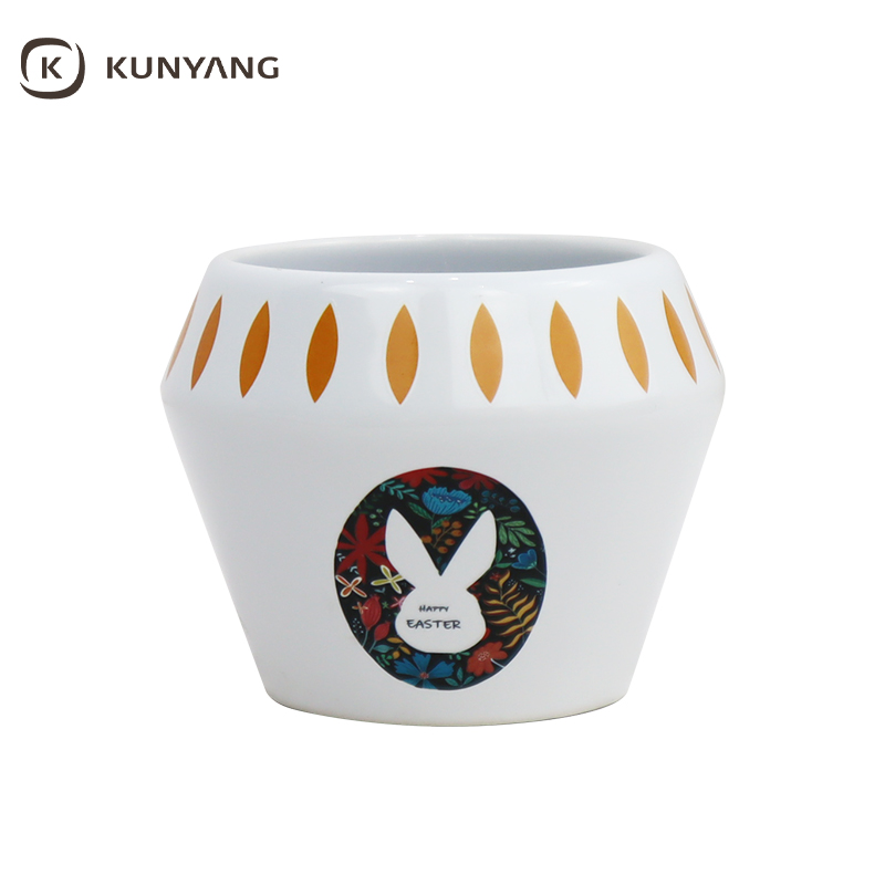 Short Hexagon Vintage Floral Halloween Ceramic Mug