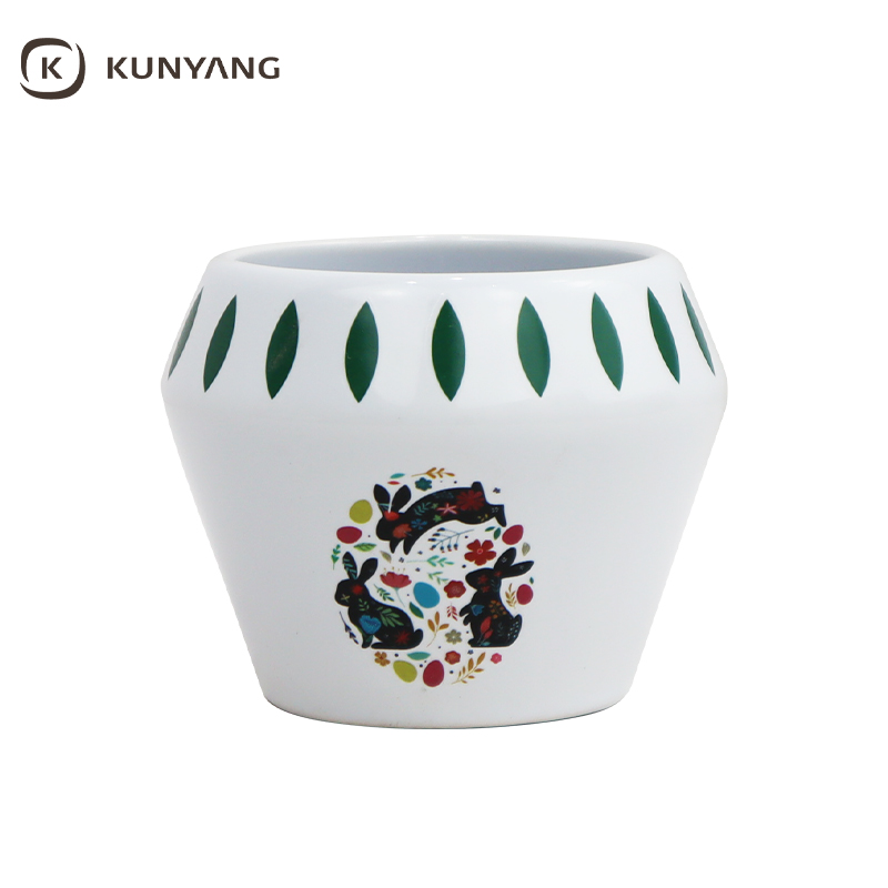 Short Hexagon Vintage Floral Halloween Ceramic Mug