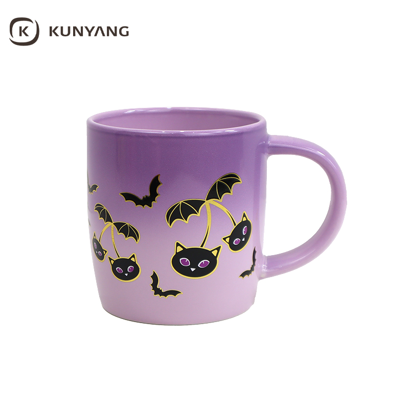 Wholesale Multi-Color Matte Ombre Halloween Gift Ceramic Cup