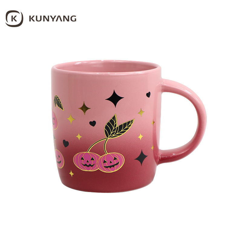 Wholesale Multi-Color Matte Ombre Halloween Gift Ceramic Cup