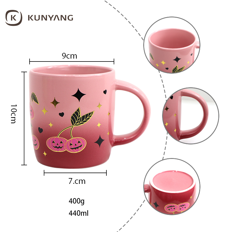 Wholesale Multi-Color Matte Ombre Halloween Gift Ceramic Cup