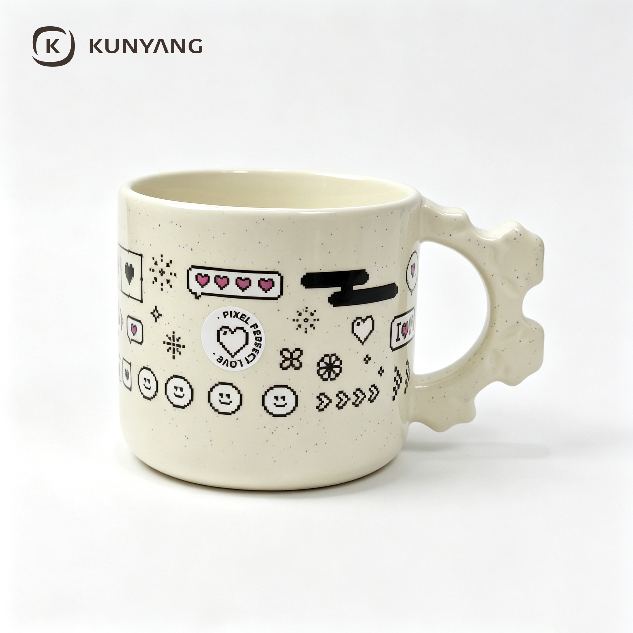 Pixel Heart Valentine Coffee Mug