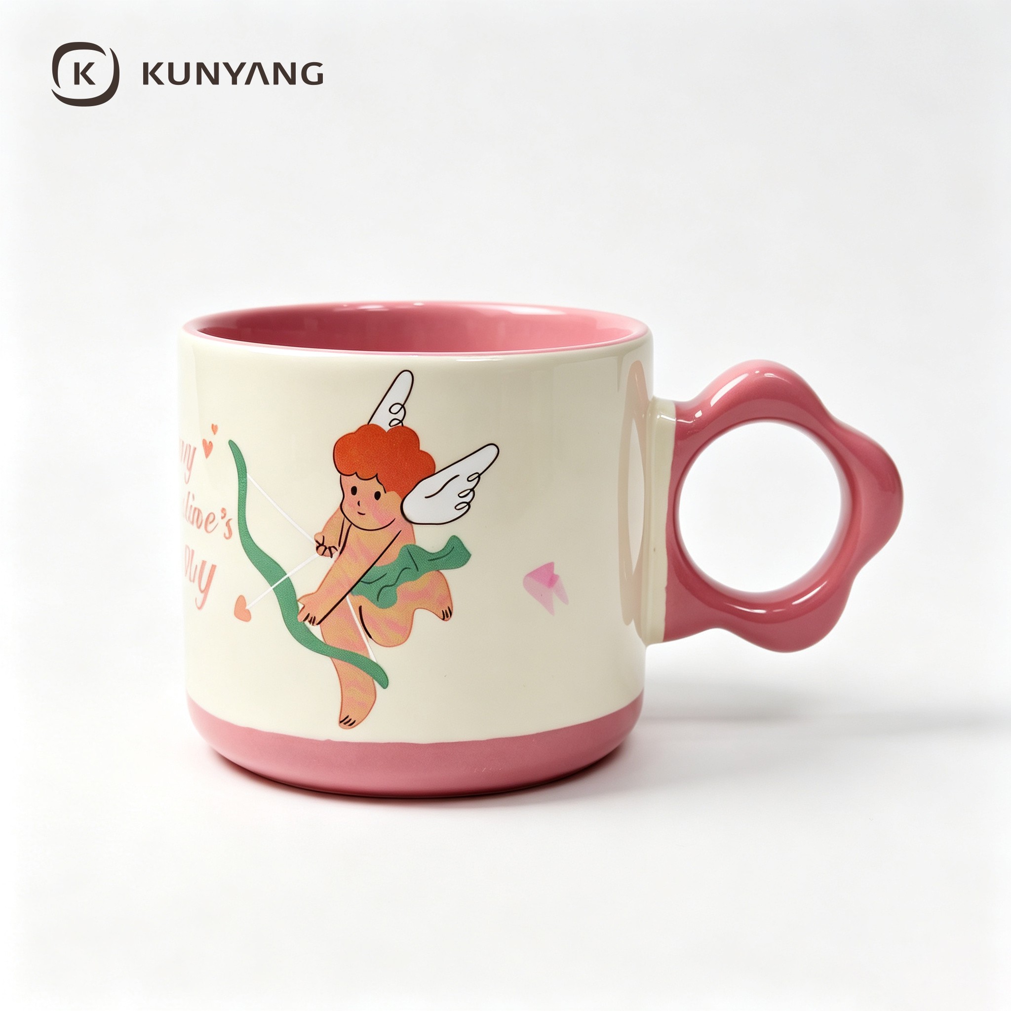Flower Handle Romantic Coffee Cup