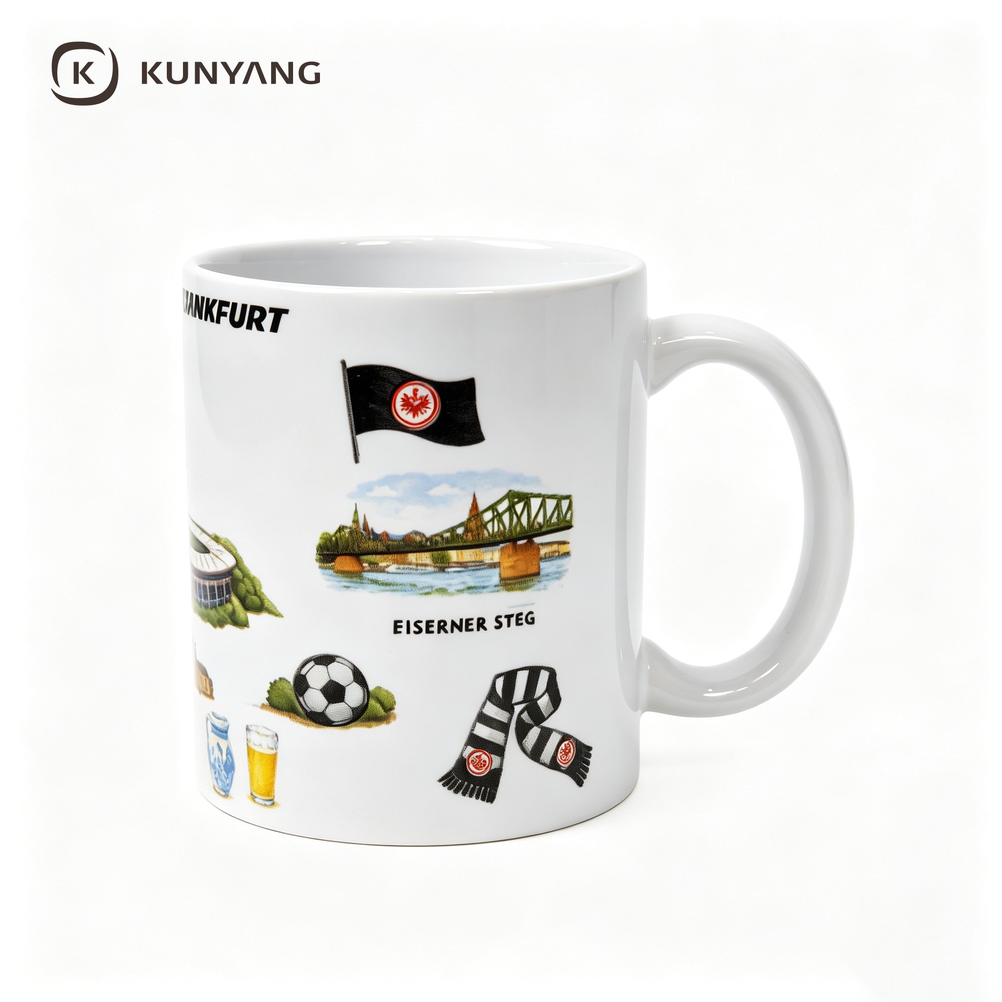 Frankfurt City Landmark Football Fan Coffee Mug