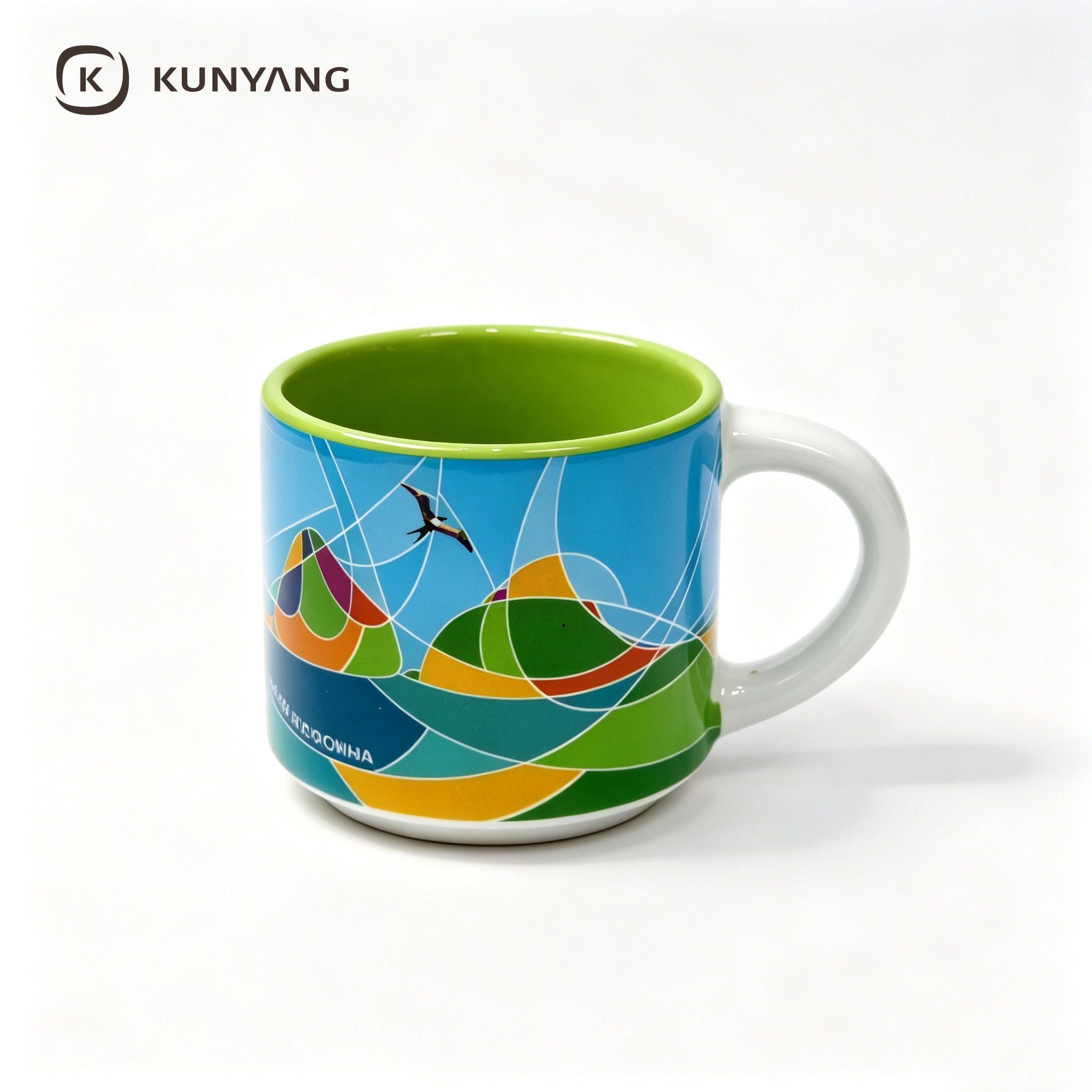 Abstract Mountain Bird Ceramic Mug