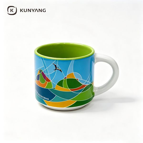 Abstract Mountain Bird Ceramic Mug